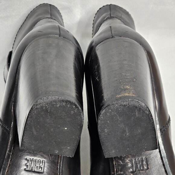Frye Leather Ankle 3" Pull- on Heel Boot Black 3474670-BLK Women's Size 9.5M - Picture 10 of 14